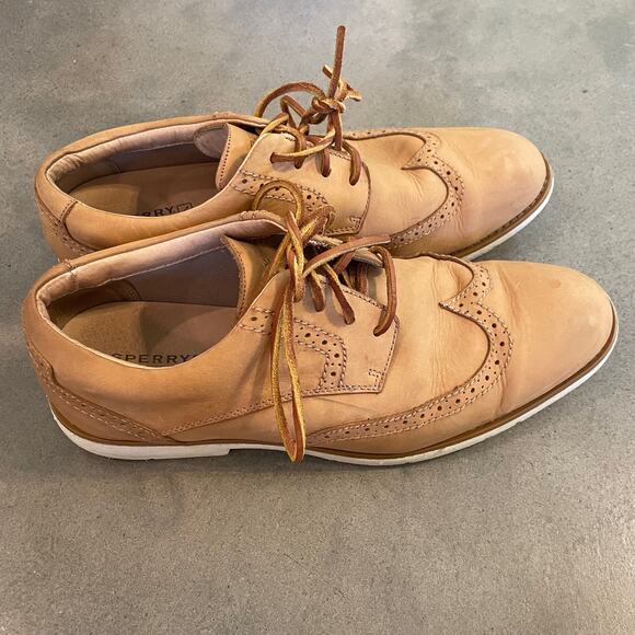 Sperry Top sider Oxford tan leather lace up mens casual shoes size 11.5 main image 6